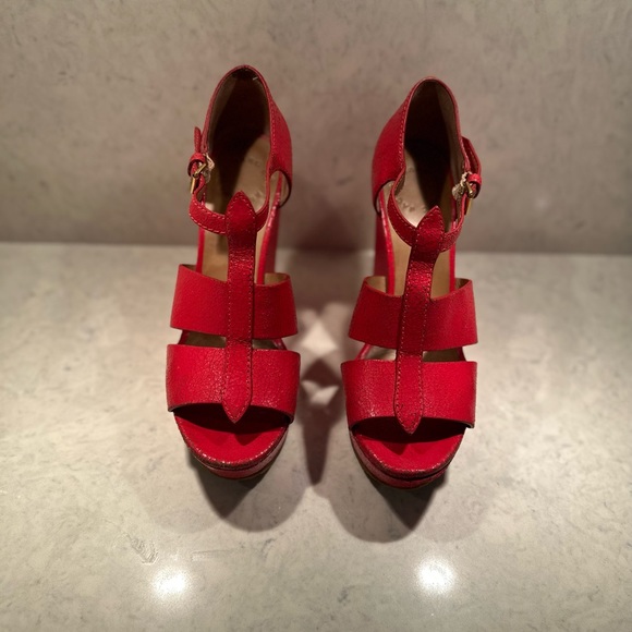 Marc By Marc Jacobs Red Leather wedges sz38 - Picture 2 of 12
